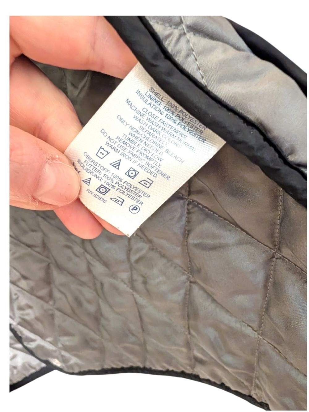 Lands End Black Quilted Jacket - Picture 7 of 9